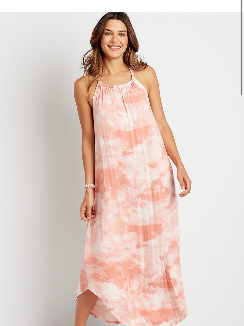 Maurices Peach Tie-Dye Maxi Dress - Picture 7 of 7